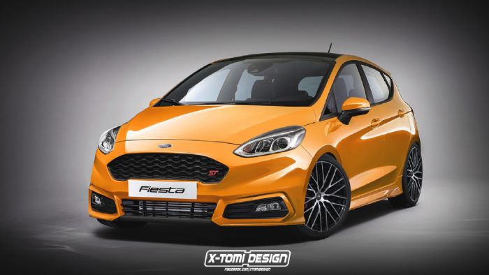 Η παραγωγή του νέου Fiesta ST (ψηφιακά επεξεργασμένη εικόνα) θα ξεκινήσει τον Ιανουάριο του 2018 και θα διατίθεται σε 3θυρες και 5θυρες εκδόσεις.